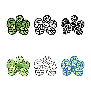 Brussels cabbage color icon vector edition Stock Illustration