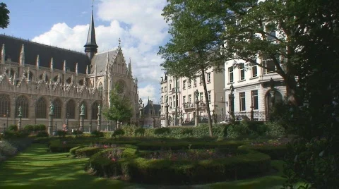 Brussels Cathedral Stock Footage