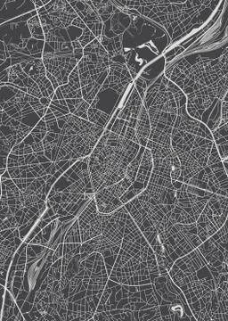 Brussels city plan, detailed vector map Stock-Illustration