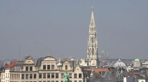 Brussels cityview tilt down Stock Footage 27715383