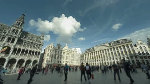 Brussels palace time lapse UHD Stock Footage 50320767