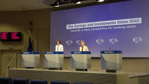 Brussels proposes easing post-crisis banking rules to improve competitiveness, B Stock Footage 339940342