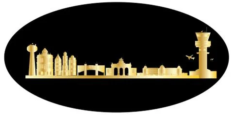 Brussels skyline Stock Illustration