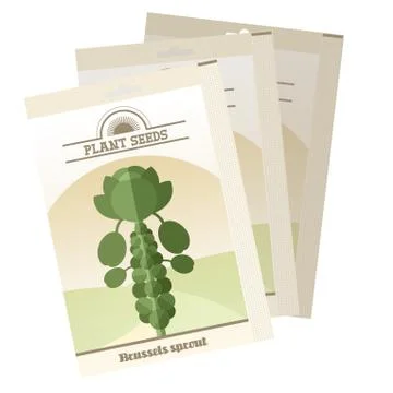 Brussels Sprout seed pack Stock Illustration