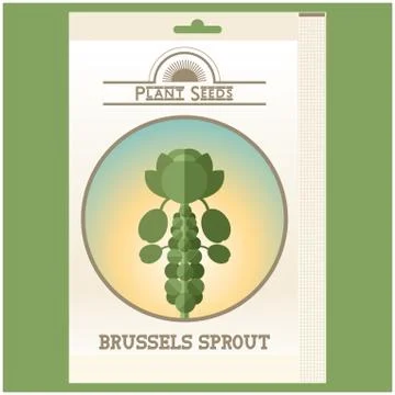 Brussels Sprout seed pack Illustrazione stock