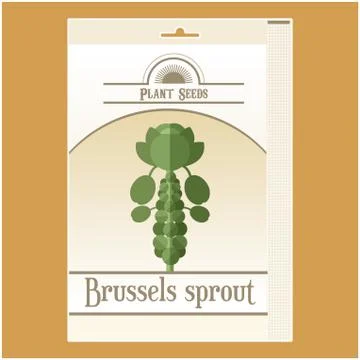 Brussels Sprout seed pack Stock Illustration