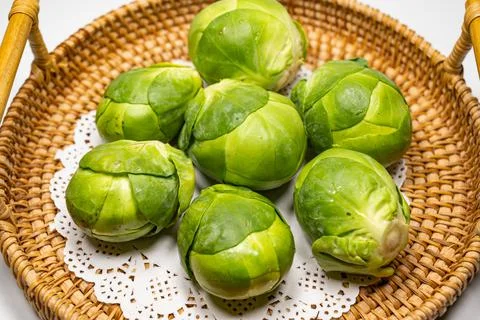 Brussels sprout with white background Stock Photos