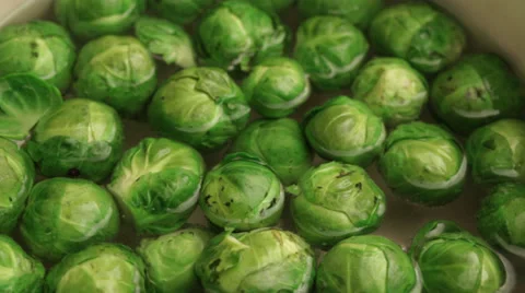 Brussels sprouts boiling; close up; Stock Footage 35922305