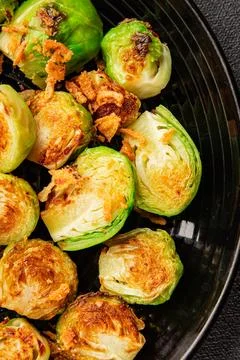 Brussels sprouts dish vegetable dish tasty snack fresh and delicious gourme.. Stock Photos