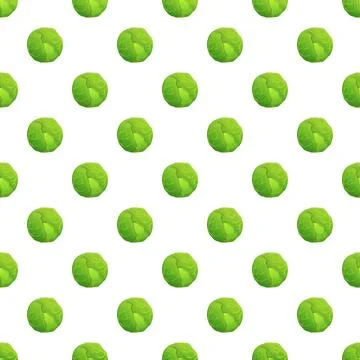 Brussels sprouts seamless pattern on white background Stock Illustration