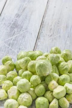 Brussels sprouts on Table Stock Photos