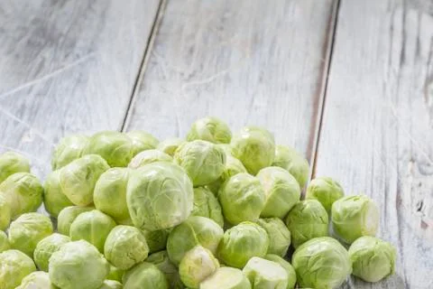 Brussels sprouts on Table Stock Photos