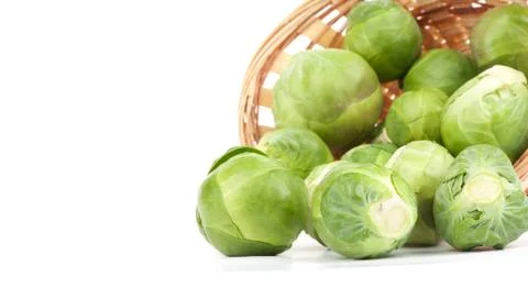 Brussels sprouts on white background Stock Photos