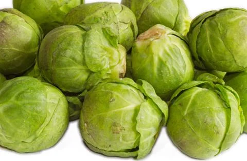 Brussels sprouts on white background Stock Photos