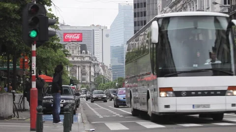 Brussels traffic Stock Footage 68627364