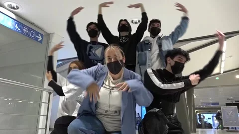 Brussels train station becomes workshop for young dancers, BRUSSELS, BE - 27 Mar Stock Footage 204006336