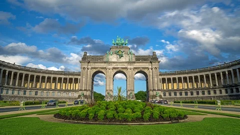 Brussels Triumphal Arch Stock Footage 129073135