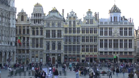 Brussels. View of the West side of the Grand-Place. Stock Footage 103492680