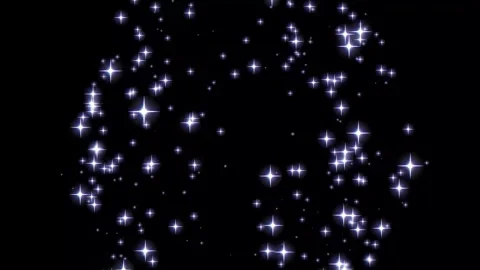 Brust Sparkle Star Blink with Magic Glitter Fairy Dust Wand Trail Black 4K Stock Footage 344058632