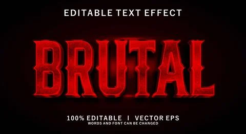 Brutal 3d vector text effect with modern style design Stock Illustration