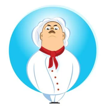 Brutal chef looking down on his subordinates Illustrazione stock