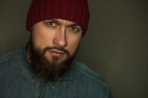 Brutal man with a beard Stock Photos