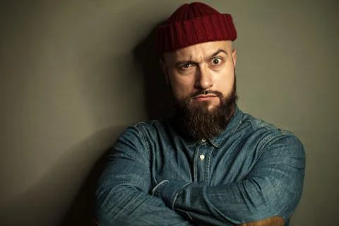Brutal man with a beard Stock Photos