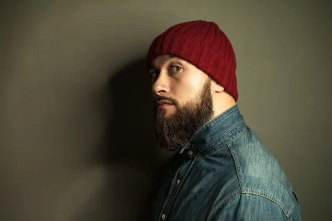 Brutal man with a beard Stock Photos