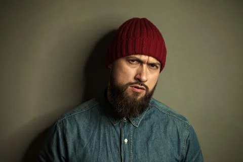 Brutal man with a beard Stock-Fotos