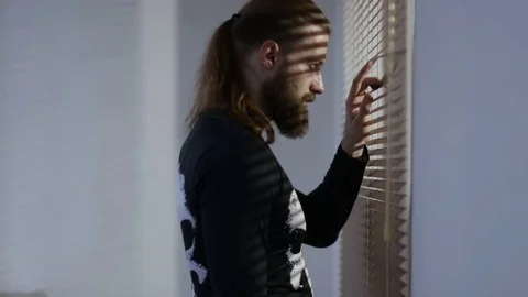 Brutal man peeping Stock Footage 76748745