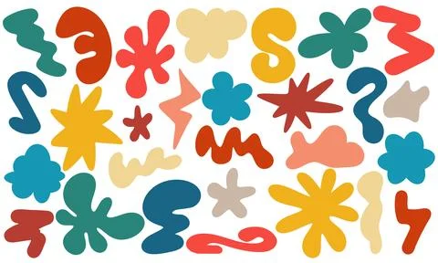 Brutal modern primitive elements set Stock Illustration