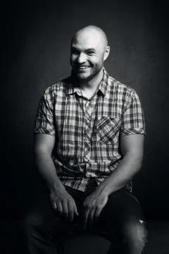 Brutal smiling man Stock Photos