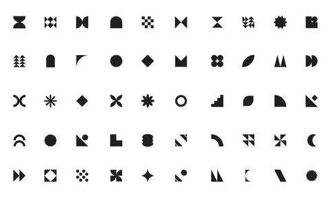 Brutalism abstract geometric Vector shape Collection. Stock Illustration