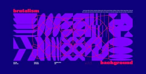 Brutalism abstract vector navy blue background with Postmodern geometric gr.. Stock Illustration