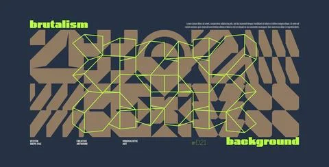 Brutalism abstract vector prussian blue color background with Postmodern ge.. Stock Illustration