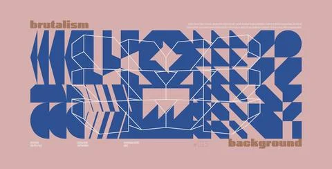 Brutalism abstract vector tea rose color background with Postmodern geometr.. Stock Illustration