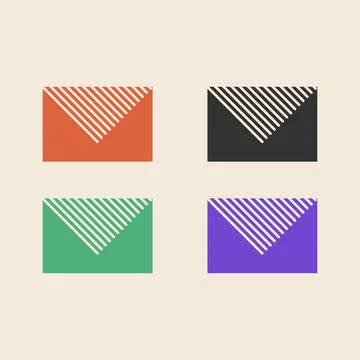 Brutalism design vector envelope collection. Minimalistic simple shape. Art Stock Illustration