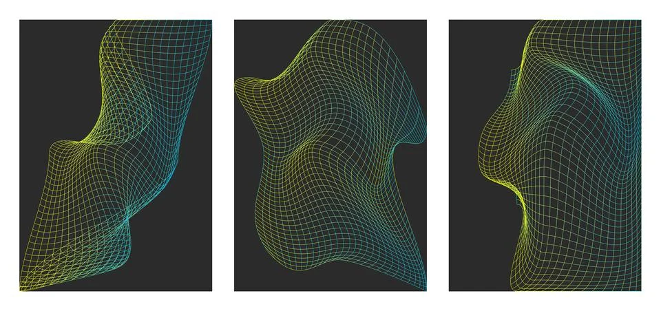 Brutalist abstract Geometric Gradient Grids. Stock Illustration