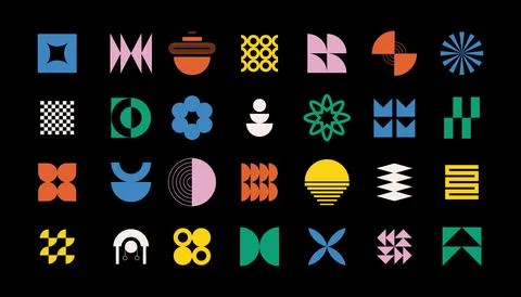 Brutalist abstract geometric shape. Geometric Design Elements Collection Stockillustratie