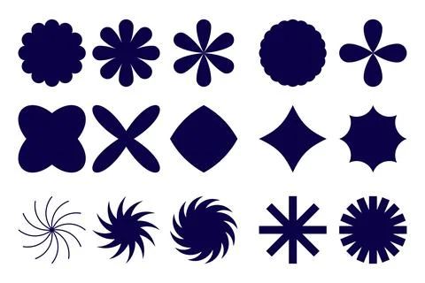 Brutalist Abstract Geometric Shapes Set in Modern Vector Style Stock Illustration