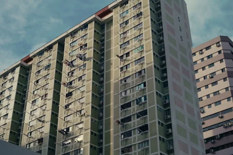 A brutalist building in Singapore Stock Footage 319972984