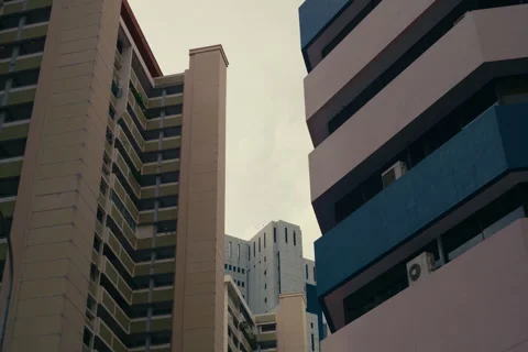 A brutalist building in Singapore Stock Footage 319973002