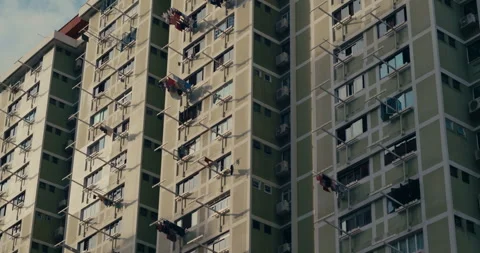 A brutalist building in Singapore Stock Footage 319973007
