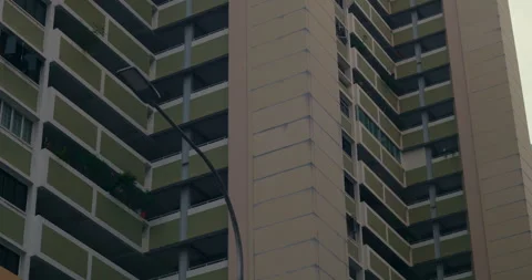A brutalist building in Singapore Stock Footage 319973142