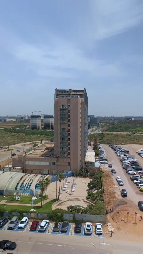 Brutalist Landmark Mandarin Hotel Vertical Stock-Footage 335204309