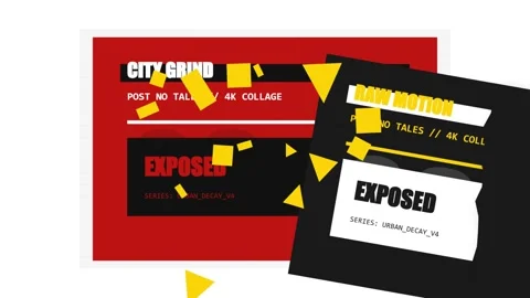 Brutalist Paper Tear Collage Motion Graphic Background Loop Stock Footage 344946618