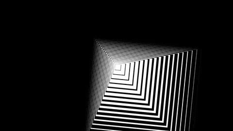 Brutalist Post-Modern Square Structure Room Crazy Funhouse Animation Loop Stock Footage 118985569