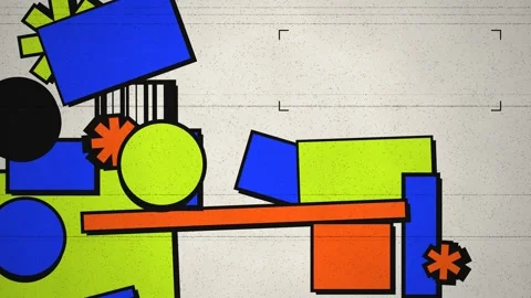 Brutalist Stop Motion Graphic Block Collage Seamless Loop Stockbeeldmateriaal 347525474