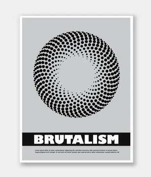 Brutalist style poster. Gradient circle. Minimalistic creativity and art Stock Illustration