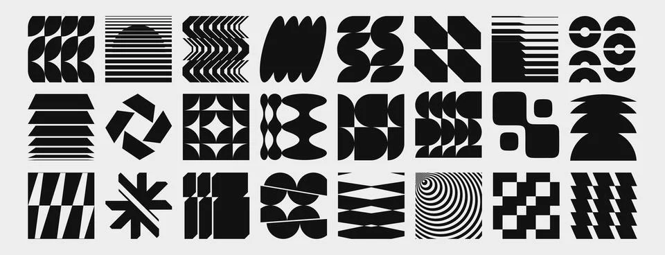 Brutalist y2k shape collection イラスト素材